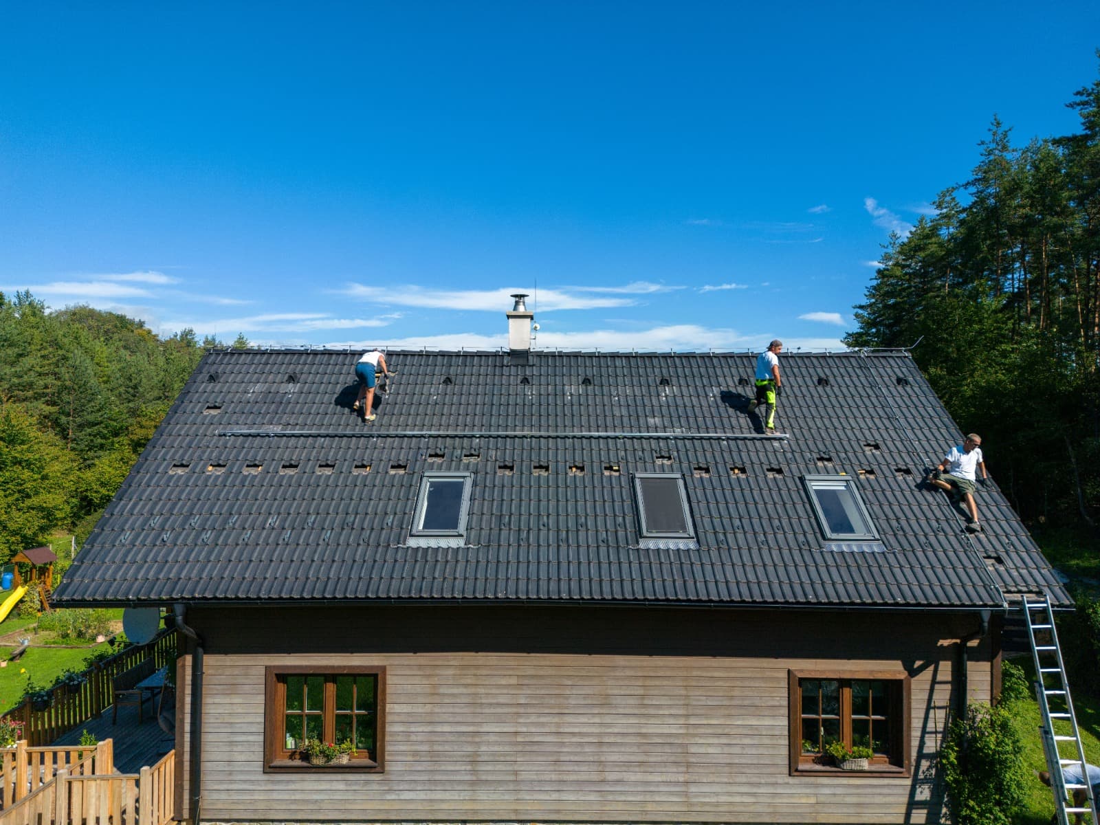 Roofing systems on a modern property